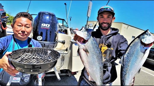 Sushi Chef HIRO Catches FIRST SALMON and Tries my Smoked Salmon Recipe! 🐟 | Fisherman's Life