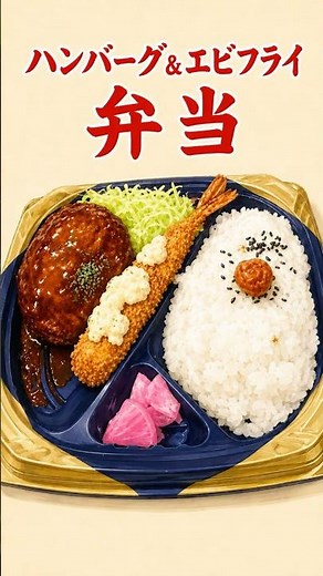 ハンバーグ＆エビフライ弁当／主役が2つある