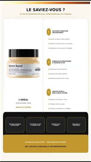 Le meilleur masque pour cheveux abîmés ? 😱 L'Oréal Absolut Repair ! 💇‍♀️