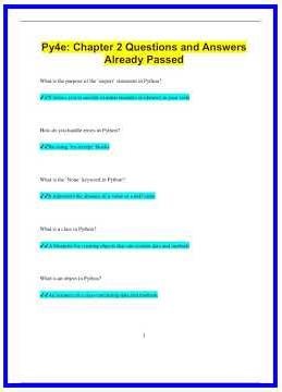 Py4e Chapter 2 Questions and Answers Already Passed