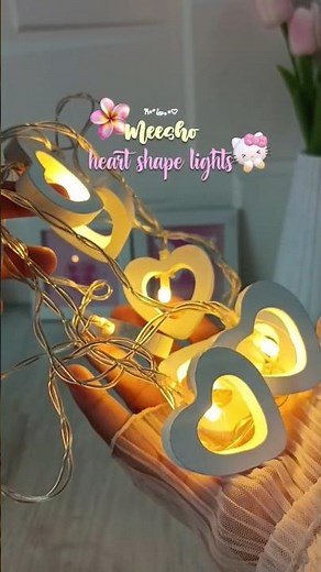 💖 Heart Shaped Fairy Lights | Aesthetic Room Decor | Cute Pinteresty Meesho Finds ✨#meeshofinds