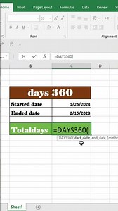 DAYS360 Formula in Excel | Calculate Days Between Dates Easily! #ExcelTips