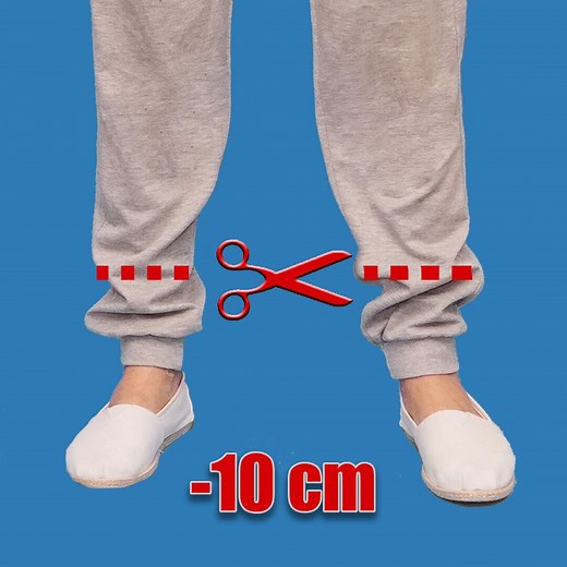 Comment raccourcir facilement un pantalon de jogging avec revers côtelés! | Miarti - Idées créatives