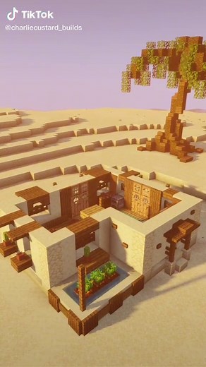 Oasis desert Egyptian house 🌴 #minecraft #minecrafttimelapse #charliecustardbuilds