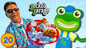 3.3K views · 58 reactions | Gecko and his old friend Mr Tee King Of Desserts - Innovator, Original and BEST team up again to make a HUGE ice cream using a traffic cone. #icecream | Toddler Fun Learning | Facebook