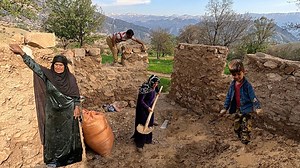 5K views · 110 reactions | Construction of a fenced Barn for Goats, Nomadic lifestyle (2023) | Village Cooking | Facebook