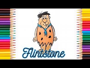 Fred Flintstone cartoon character drawing tutorial step by step art lesson for beginners and kids