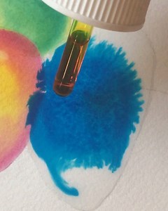 3 colors can give you so much! Mixing by tilting magenta, cyan and yellow transparent watercolors dropped directly onto paper. Then a brush dipped in bleach to bring back the whites, and finally, creating tangled tentacles digitally. A real mixed media piece! 🖌💻 🎶 Brand new world by Kai Engel | Cindy Lane Art