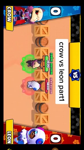 CROW VS LEON part1 #brawl stars #crow #leon #vs