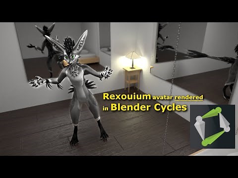 SteamVR Motion Capture - Rexouium Avatar rendered in Blender Cycles - Full Body Tracking !