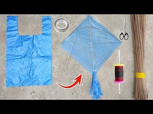 How to make a kite from a vegetable bag Step by Step Tutorial | Polythene/Plastic Bag Kite Making