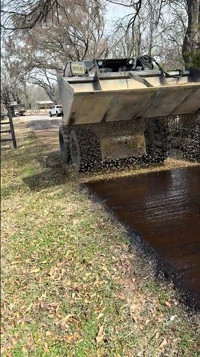 Chip Seal Driveway #asmr #asphaltconcrete #asphaltconcrete #demolition #revive