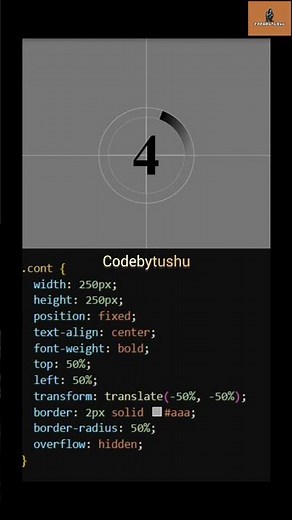 Create the countdown timer animation by Html, Css, Js #codebytushu #coding #htmlcssjavascript #html