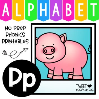 Letter P Worksheets Alphabet Lower and Upper Case | Tracing, Beginning Sounds