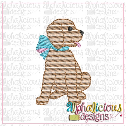 Dog With Bow Embroidery Design: Quick Stitch (digital Download) - Etsy