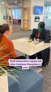 Completing regular library duties while in costume makes work a bit more fun! | Mid-Continent Public Library