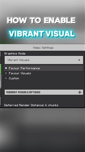 HOW TO ON VIBRANT VISUAL #minecraft #settings