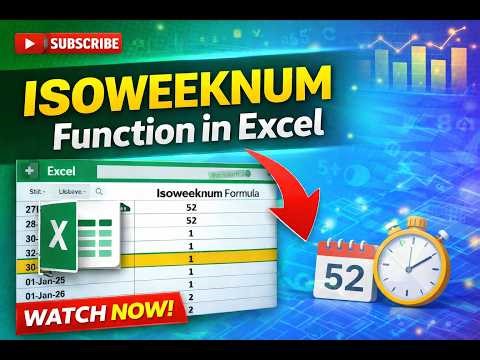 👉 Excel ISOWEEKNUM Function Explained | Week Number Formula in Excel | Deepak Jhanswa in Excel 2026