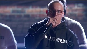 Logic Performs ‘1-800-273-8255’ With Alessia Cara and Khalid at the 2018 Grammys