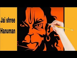 how to draw angry face Hanuman ji drawing