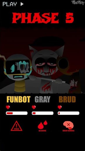 HP Bar Funbot Gray Brud in 1-10 DEFINITIVE Phases #sprunki #incredibox