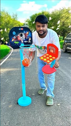 Testing Mini Basketball Set with a Real Basketball 😂🏀