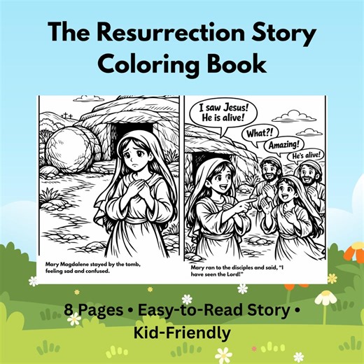 Kids Easter Coloring Book Printable – Holy Week & Resurrection Activity Pages – Christian Easter Story for Children – Sunday School PDF - Etsy