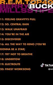 New playlist out now! 🤘🎶 Check out the Top Forty R.E.M. songs according to Berry, Buck, Mills and Stipe. Michael's picks are 1-10, Peter's 11-20, Mike's 21-30, & Bill's 31-40. Did your top tracks make the cut? Listen to the full playlist wherever you stream music! #playlist #bestof #remhq