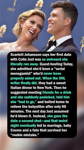 Scarlett Johansson’s Panic-Filled First Date With Colin Jost