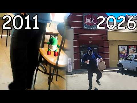 Rescuing my Yoshi plush from the fat guy in 2011