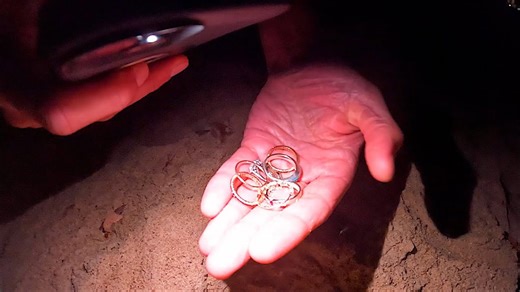 We found 9 diamond rings underwater—in the middle of a storm!