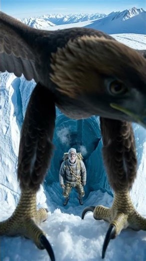 Eagle Finds a Frozen Human… (Unbelievable) #shorts #eagle