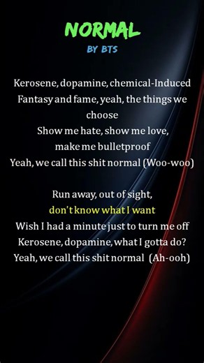 BTS - "Normal" (Lyrics) || #BTS #bts_arirang #normal #song #lyrics
