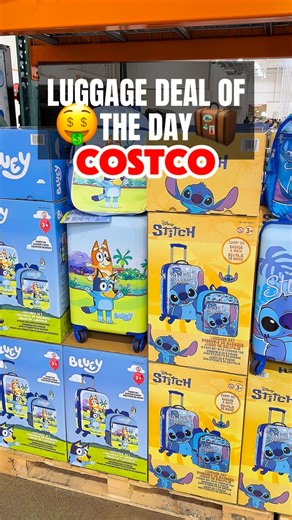 Costco just stocked the kids 2-piece luggage set and it’s $15 off at $44.99—perfect for trips, sleepovers, or school travel days. Rolling suitcase plus matching backpack in Bluey, Spider-Man, or Lilo & Stitch makes packing fun—share this with a parent planning a trip! #costcofinds #costcowonders #costcoinfluencer #costco #kidsluggage #travelwithkids #disneykids #marvelkids #costcodeals | Costco Wonders