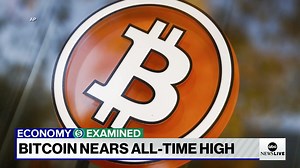 Bitcoin is up, soaring close to its all-time high today. Kayna Whitworth reports. | ABC News Live