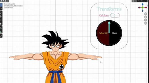 I keep making progress on Goku’s rig! 🤍Here’s a simple real-time transform menu ⚡️I want to keep it as simple as possible so everyone can understand it.(Kaioken mode still in progress😡)Next step: outfit menu 👕#blender
