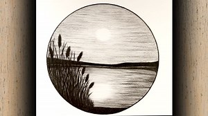 آموزش نقاشی ساده و زیبا / طراحی با مداد سیاه از طبیعت / مدل نقاشی ساده