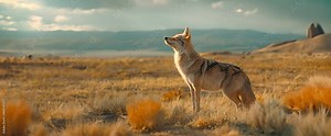A coyote howls in the distance, its sombre scream resonating throughout the barren terrain.