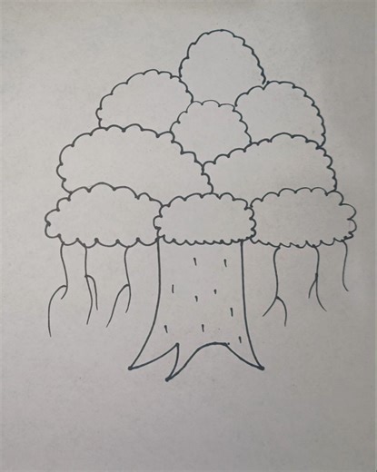 How to draw banyan tree very easy and simple drawing #trending #drawing #howtodraw #shorts #viral