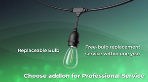 addlon 72FT(36FT*2) LED Outdoor String Lights with Edison Shatterproof Bulbs Commercial Grade Patio Cafe Light, ETL Listed Weatherproof Strand 24 Hanging Sockets for Bistro Backyard