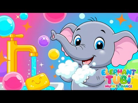 Wash Wash with Tubi! 🐘🧼 | Fun Kids Hand Washing Song | Elephant Tubi Music & Dance