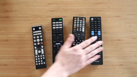 GE 4 Device Universal Remote, Works with Smart TVs, Lg, Sony, Blu Ray, DVD, DVR, Roku, Apple TV, and Other Streaming Players, Simple Setup, Auto Scan, Pre-Programmed for Samsung TVs, Graphite, 33711