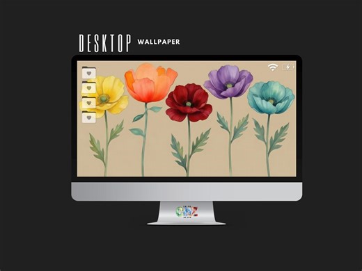 Colorful Floral Desktop Wallpaper, Whimsical Flower Art (digital Download, Frame TV) - Etsy