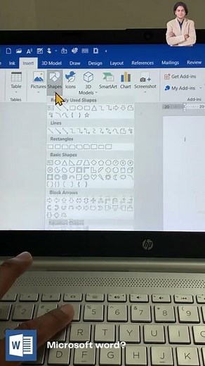 How to create shapes in microsoft word?