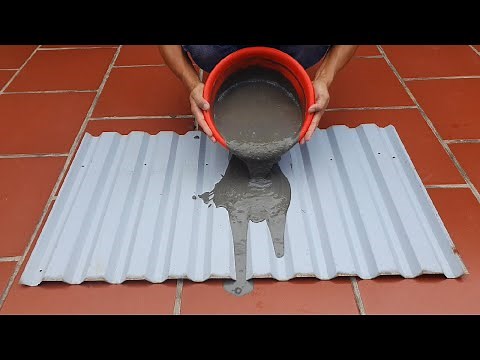 Cement Craft Ideas / Cement + Sand +Old Corrugated iron = Beautiful Plant pots / Simple and Easy /