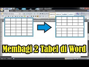 Cara Membagi Tabel di Microsoft Word 2007 • Simple News Video