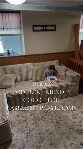 Needed a couch for our basement space but with 2 kids running around I wanted something budget friendly and safe. This boneless couch expands after 24 hours and is made with supportive foam but still soft enough for my toddler to climb all over. Honestly the perfect couch for playrooms, basements, and busy mom life. Now I just need to finish styling this space. @HOOOWOOO DIRECT #momlifehacks #toddlerhome #momfinds #playroomideas #bonelesscouchreview