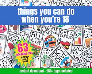 18th Birthday Party Gift Tags, Things You Can Do When You're 18, Milestone Birthday Activity Tags, 18 Things Printable Surprise Party Cards - Etsy