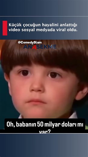 Küçük çocuğun hayalini anlattığı video sosyal medyada viral oldu. #shorts #anasekme #hayal #dolar