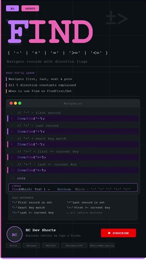FIND('-') in AL Language 📋 Old vs New Way | BC Dev #Shorts